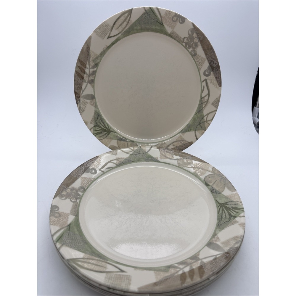 Set of 7 Corelle TEXTURED LEAVES 10 1/4" Dinner Plates